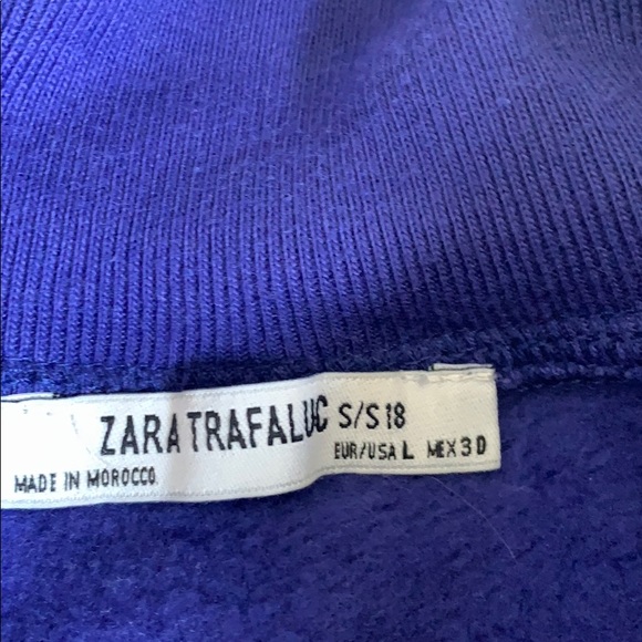 ZARA Retro Collared Oversized Sweatshirt Zebra 80’s Purple Sz L - Picture 6 of 8